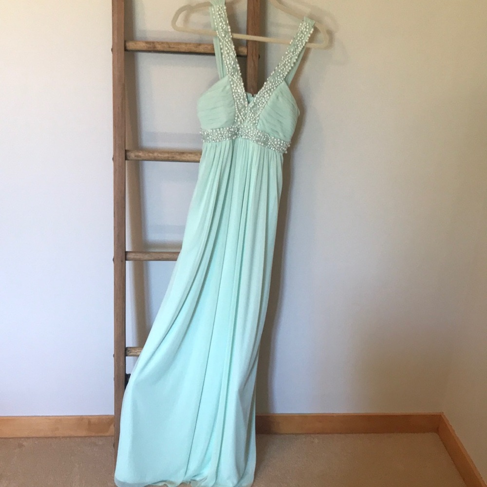Mint Pearl Prom Dress